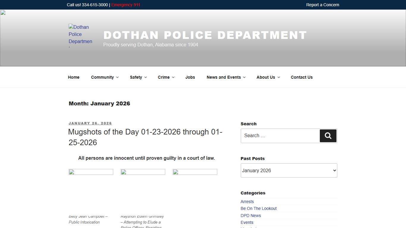 January 2026 – Dothan Police Department
